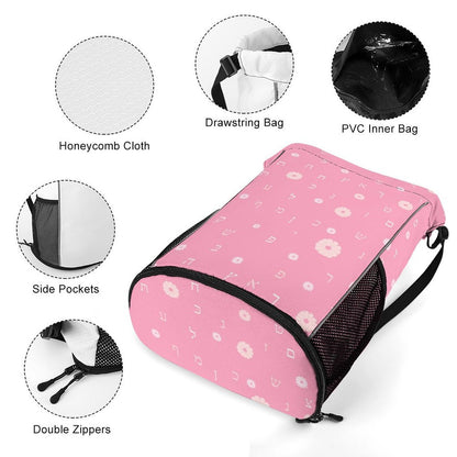 Pink Flowers | Jewish Girls Drawstring Bag