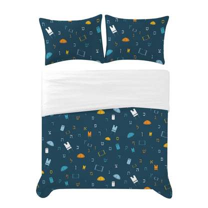 Mitzvah Boy Blue | Jewish Boys Twin Bedding Set