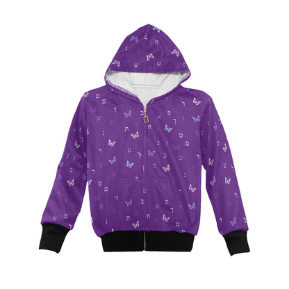 Purple Twilight Little Girls' Zip Up Hoodie (Model H58)