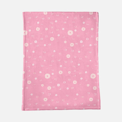 Pink Flowers Minky Baby Blanket - 30" x 40"
