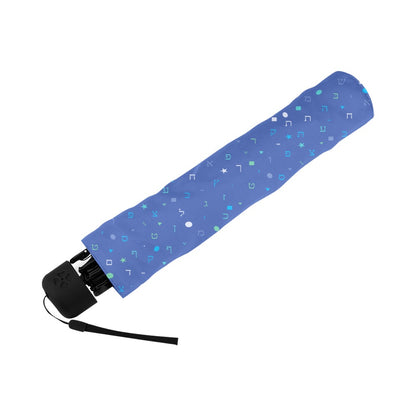 Dark Blue Aleph Beis Umbrella Anti-UV Foldable Umbrella (Underside Printing) (U07)
