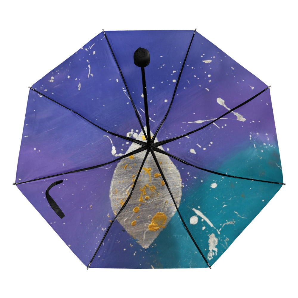 White Flame - by Chana Anti-UV Foldable Umbrella (Underside Printing) (U07)