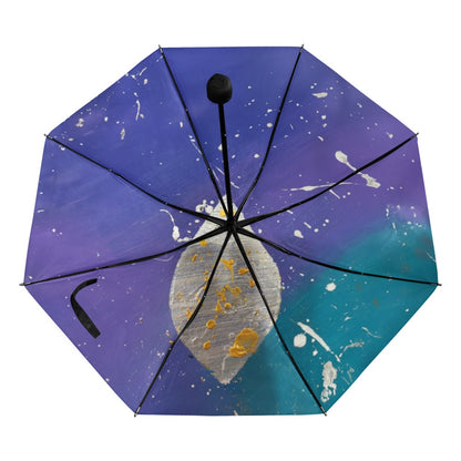 White Flame - by Chana Anti-UV Foldable Umbrella (Underside Printing) (U07)